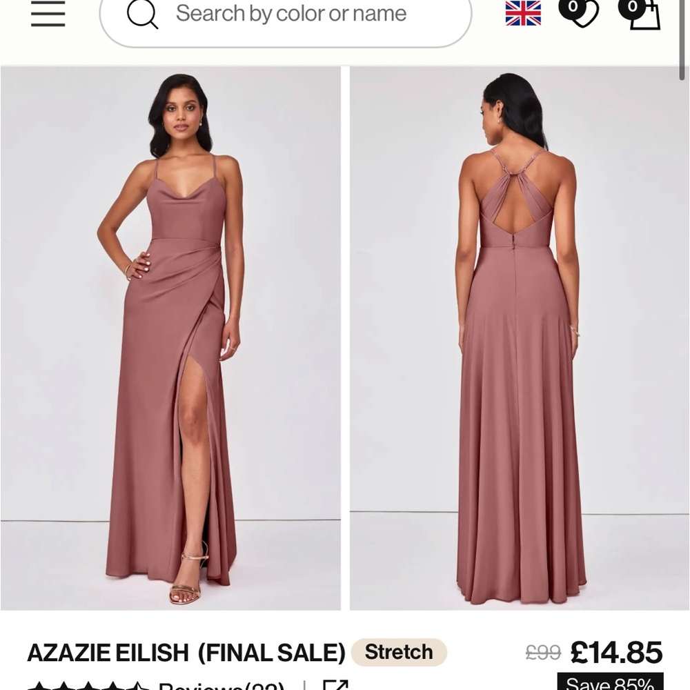 Azazie Dress Dusty Rose Size A0